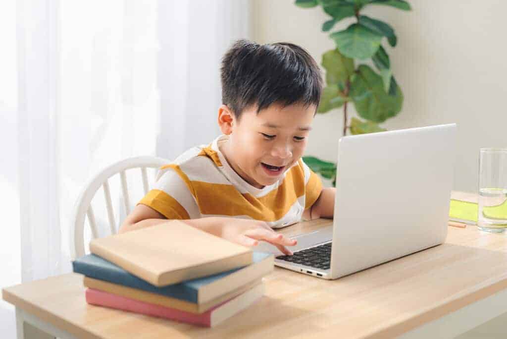 Student Happy with Remote Learning