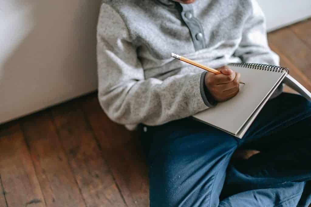 Student Writing at Home